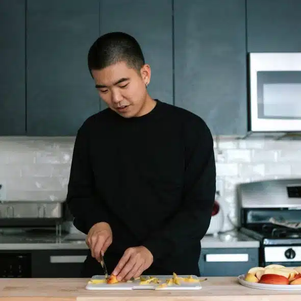 A man preparing a healthy food
