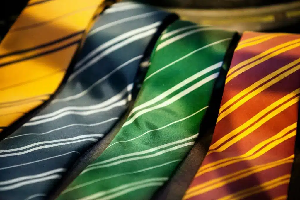A picture of different colors of ties