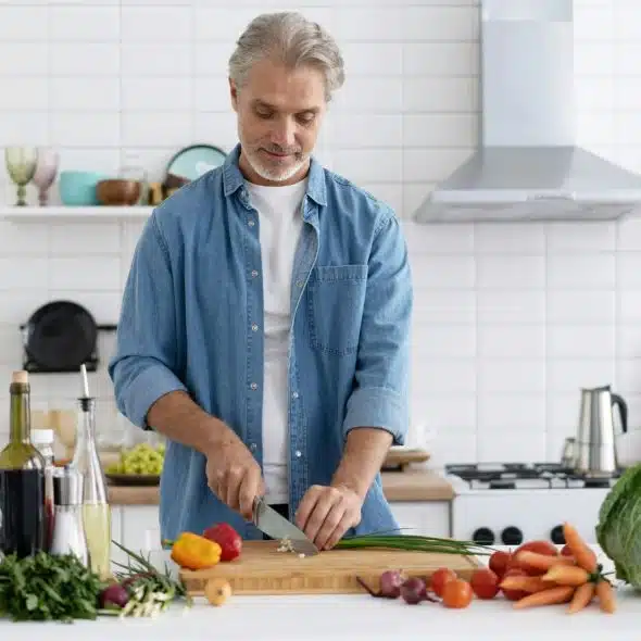 A man preparing a food
