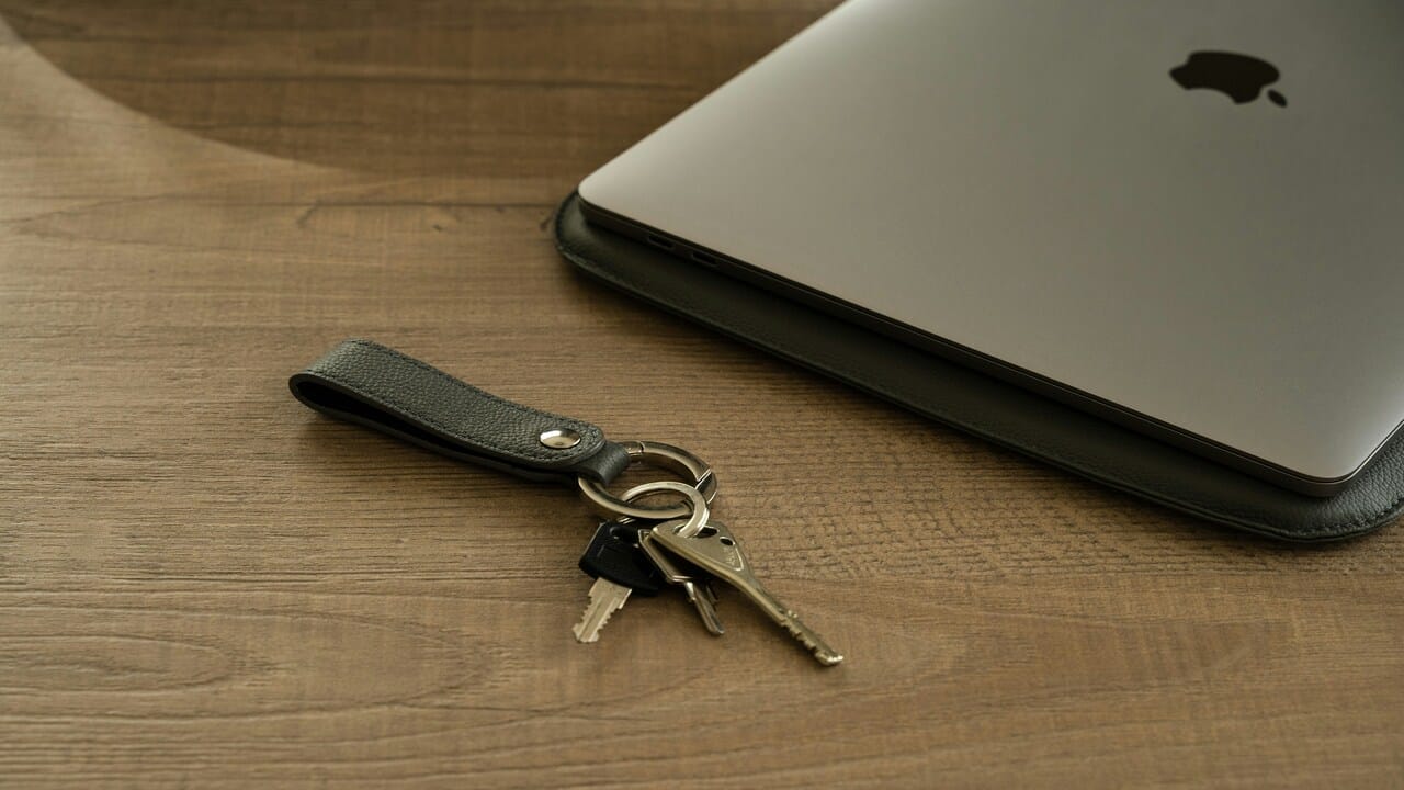 A leather key organizer.