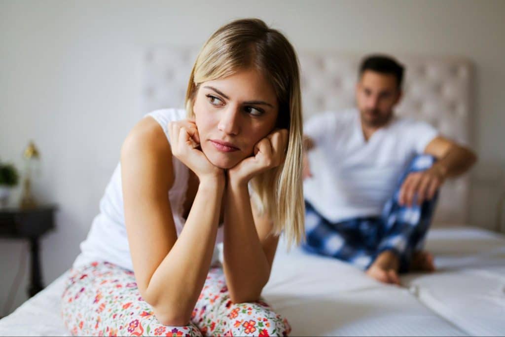 A man and woman not talking to each other