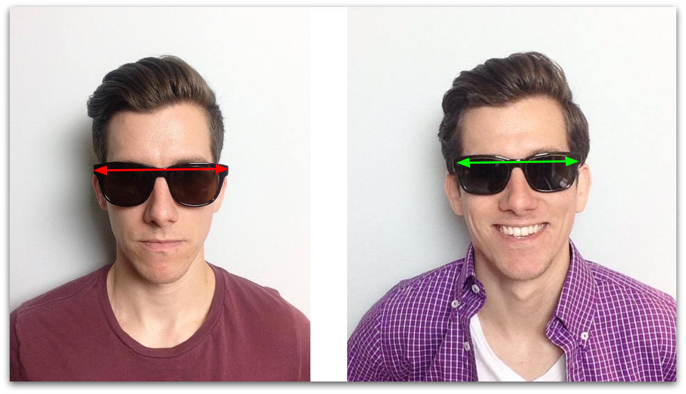 Wide vs narrow sunglasses
