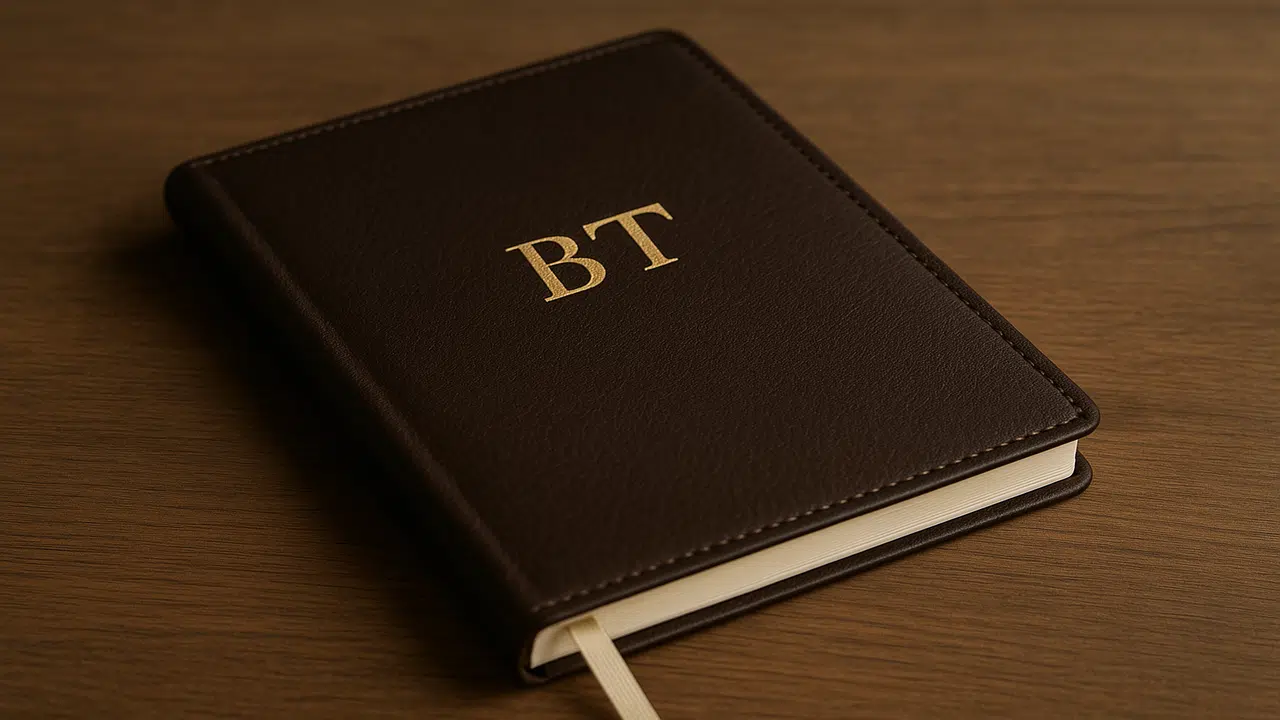 A classic monogrammed notebook.